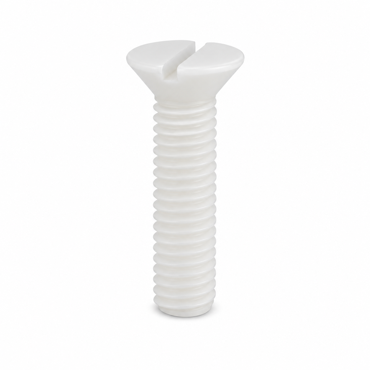 Parafuso Rosca Maquina Cabeça Chata Fenda  M8X16 De Nylon